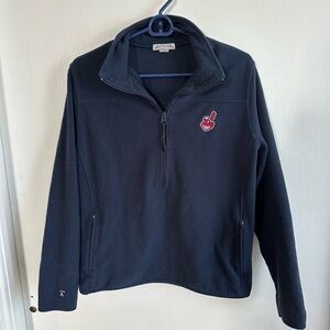 Antigua Women's Navy Fleece Jacket - Cleveland Baseball